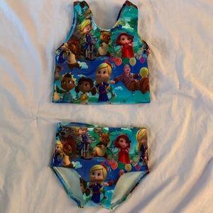 One of a Kind! Size 9-12 months Disney Goldie & Bear Tankini Custom Made!